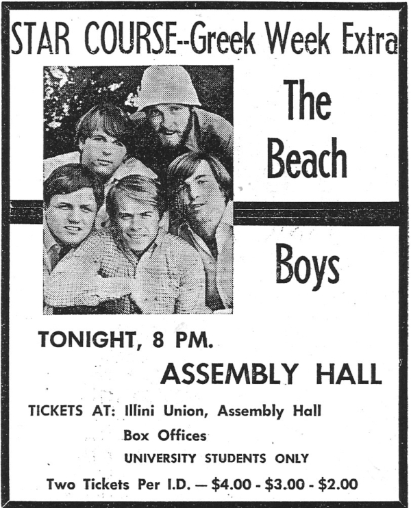 beach boys' tour schedule 1967